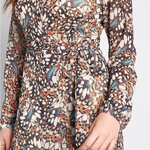 Modcloth Flutter Perfection Butterfly Print Maxi Wrap Dress By Hutch XS - Picture 4 of 4